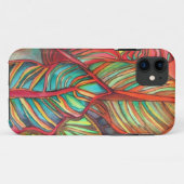 Coques Case-Mate iPhone Orange Canna feuille aquarelle art original (Dos (Horizontal))