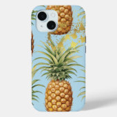 Coques Case-Mate iPhone Orange chic, bleu pastel et fruits d'ananas doré (Verso)