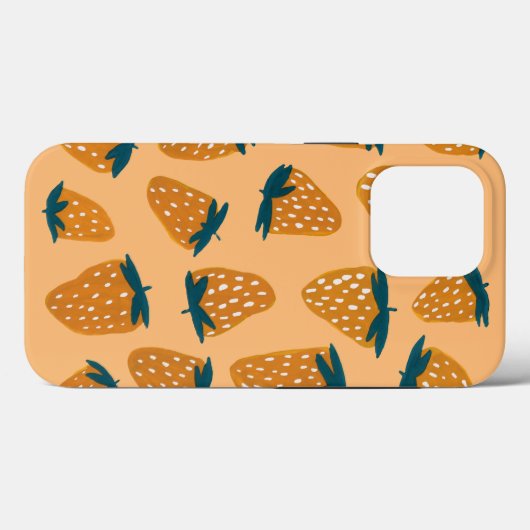 Coques Case-Mate iPhone Orange de fraises d'été bio (Verso (horizontal))