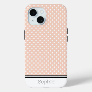 Coque Pour iPhone 15 Orange Dots Custom Samsung