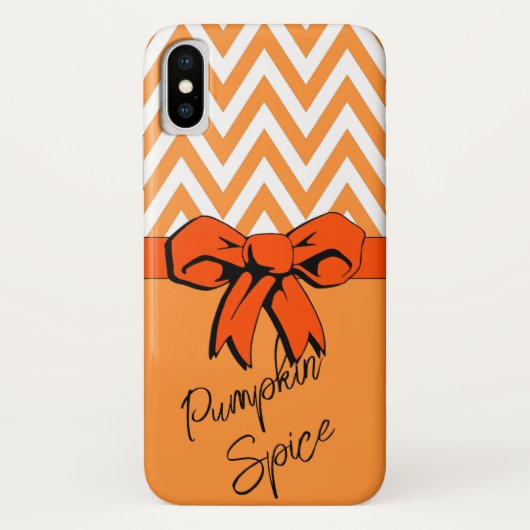 Coques Case-Mate iPhone Orange et blanc Citrouille épice Faux Bow Personna (Dos)
