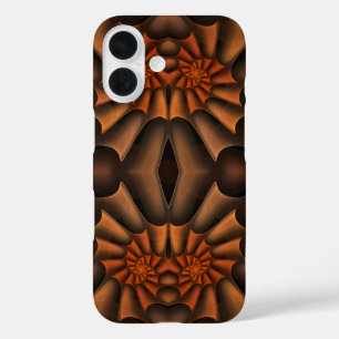 Coques iPhone 16 Orange et Brown spirales Abstraites Automne En Ayr