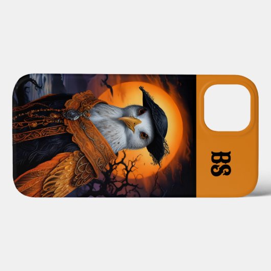 Coques Case-Mate iPhone orange et noir éffrayant halloween seagull (Verso (horizontal))
