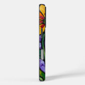 Coques Case-Mate iPhone Orange Fleurs Style Verre Trait (Verso / Droite)