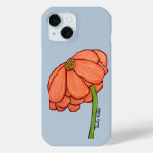 Coques Case-Mate iPhone Orange Flower with Blue background (Verso)