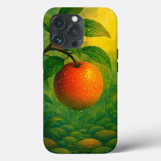 Coques Case-Mate iPhone Orange Fruit Rainy Nature (Verso)