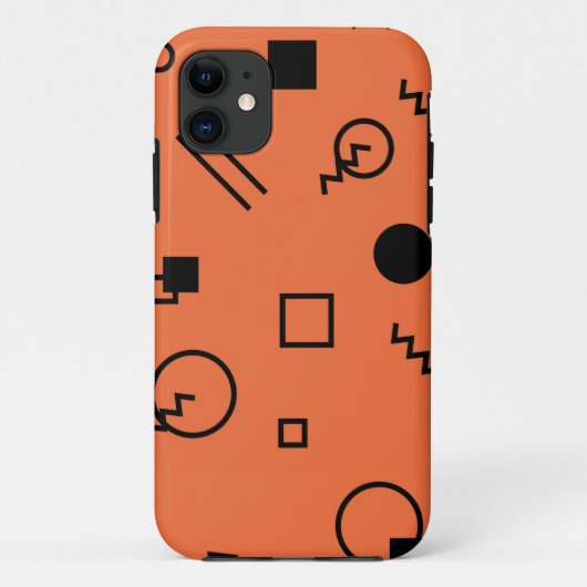 Coques Case-Mate iPhone Orange, fun, trendy, geometric Memphis graphic (Dos)