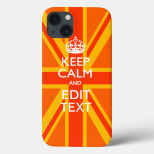 Case-Mate iPhone Case Orange Gardez le calme et votre texte sur une Unio