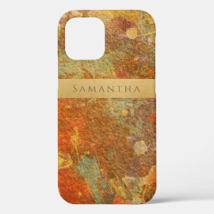 Case-Mate iPhone Case Orange Gold Aquarelle Nom Abstrait Moderne