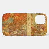 Coques Case-Mate iPhone Orange Gold Aquarelle Nom Abstrait Moderne (Verso (horizontal))