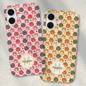Coques Case-Mate iPhone Orange Grey Cute Gras Chats Nom Monogramme