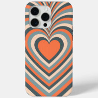 Orange Grey Hypnotique Motif d'amour du coeur