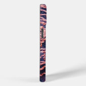 Coques Case-Mate iPhone orangé indigo orangé floral boho art broderie (Verso / Droite)