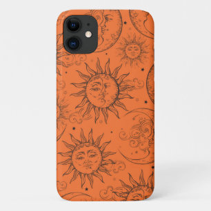 Case-Mate iPhone Case Orange Magie Vintage Céleste Soleil Lune Étoiles