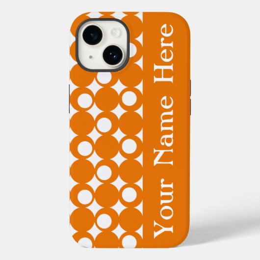 Coques Case-Mate iPhone Orange Mod Ball Design avec nom (Verso)