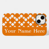 Coques Case-Mate iPhone Orange Mod Ball Design avec nom (Verso (horizontal))