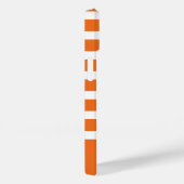 Coques Case-Mate iPhone Orange moderne et bande blanche avec Monogramme (Verso / Droite)