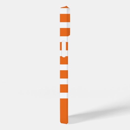 Coques Case-Mate iPhone Orange moderne et bande blanche avec Monogramme (Verso / Droite)