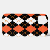 Coques Case-Mate iPhone Orange noir Jacquard blanc Diamant Design (Verso (horizontal))