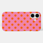 Coques Case-Mate iPhone Orange On Rose Pois Design Motif (Verso (horizontal))