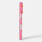 Coques Case-Mate iPhone Orange On Rose Pois Design Motif (Verso / Droite)
