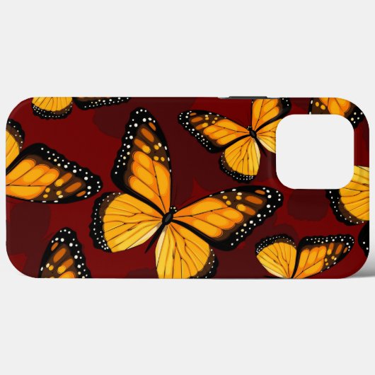 Coques Case-Mate iPhone Orange Papillon iPhone | Papillon iPhone 13 (Verso (horizontal))