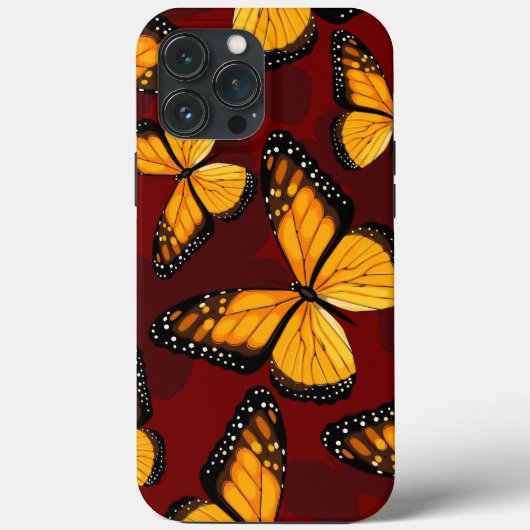 Coques Case-Mate iPhone Orange Papillon iPhone | Papillon iPhone 13 (Verso)