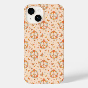 Coque Pour iPhone 14 Orange Peace Floral