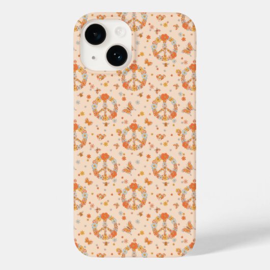 Coques Case-Mate iPhone Orange Peace Floral (Verso)