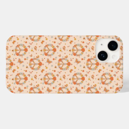 Coques Case-Mate iPhone Orange Peace Floral (Verso (horizontal))