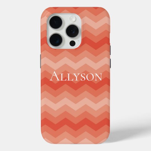 Coques Case-Mate iPhone Orange Peach Chevron (Verso)