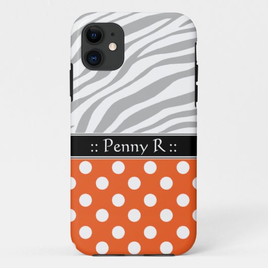 Coques Case-Mate iPhone Orange Polka Dot Faded Zebra Imprimer iPhone 5 Coq (Dos)