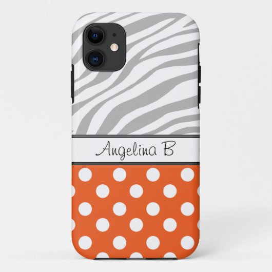 Coques Case-Mate iPhone Orange Polka Dot Light Zebra Imprimer iPhone 5 Coq (Dos)