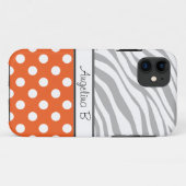 Coques Case-Mate iPhone Orange Polka Dot Light Zebra Imprimer iPhone 5 Coq (Dos (Horizontal))