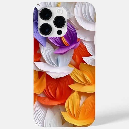 COQUES Case-Mate iPhone ORANGE PURPLE BLANC JAUNE 3-D REGARDE CROCUS (Verso)
