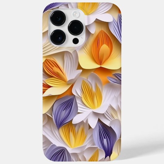 COQUES Case-Mate iPhone ORANGE PURPLE BLANC JAUNE 3-D REGARDE CROCUS (Verso)