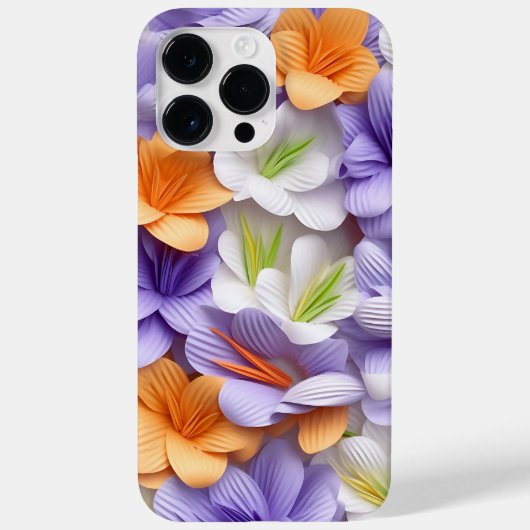 COQUES Case-Mate iPhone ORANGE PURPLE BLANC JAUNE 3-D REGARDE CROCUS (Verso)