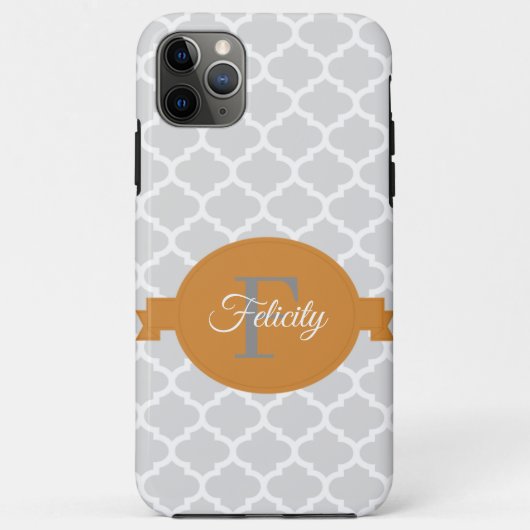 Coques Case-Mate iPhone Orange Quatrefoil Personnalisé (Dos)
