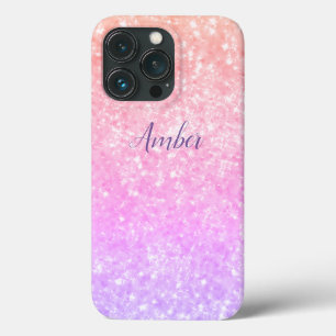 Case-Mate iPhone Case Orange Rose Pailleté Élégant Personnalisé