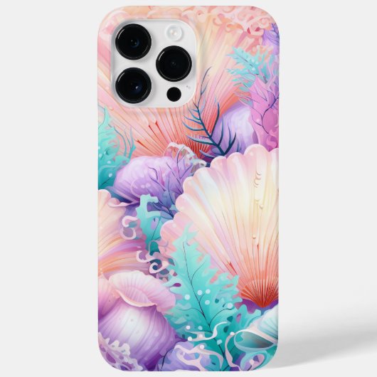 COQUES Case-Mate iPhone ORANGE ROSE PURPLE PASTEL SEASHELLS ALGUES (Verso)