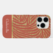 Coques Case-Mate iPhone Orange Spice Gold Parties scintillant Zebra (Verso (horizontal))