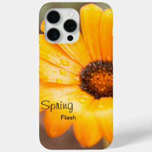 Coque iPhone 15 Pro Max Orange Spring Flash Fleur de marguerite africaine 