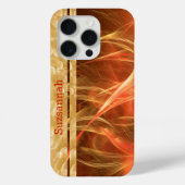 Coques Case-Mate iPhone Orange Streaks Champagne Bubbles Nom personnalisé (Verso)