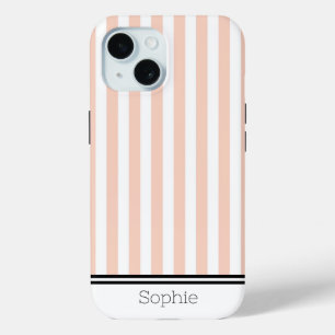 Coque Pour iPhone 15 Orange Stripes personnalisé Samsung