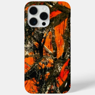 Coque iPhone 15 Pro Max "Orange Tree Branch Camouflage"