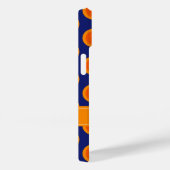 Coques Case-Mate iPhone Oranges à points Polka sur le nom bleu (Verso / Droite)