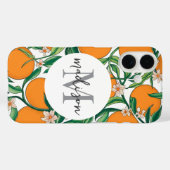 Coques Case-Mate iPhone Oranges d'été tendance Motif de fleurs d'agrumes (Verso (horizontal))