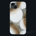 iPhone 13 Case Orbes blanches et cercles Brown<br><div class="desc">Trois cercles bruns partagent une toile avec des orbes blanches lumineuses dans cette superbe oeuvre de Jennifer Goldberger. Lumineux et amusant,  ce morceau aurait l'air génial dans votre maison. Commandez les vôtres dès aujourd'hui !</div>