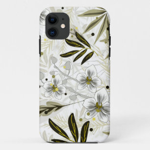 Case-Mate iPhone Case Orchidées blanches aux feuilles tropicaux d'olivie