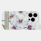 Coques Case-Mate iPhone Orchidées blanches délicates personnalisables (Verso (horizontal))